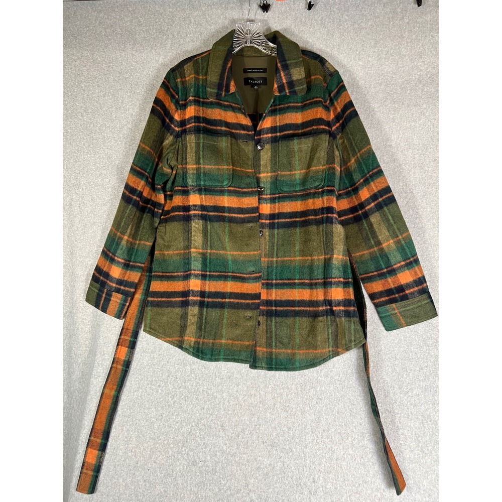 Talbots Plaid Shacket Coat Jacket Button Front Bl… - image 2